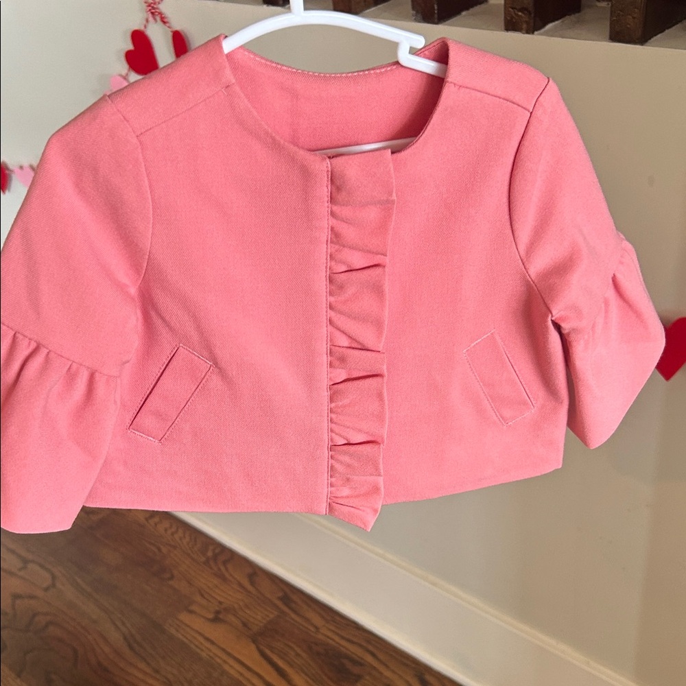 Pink Ruffled Kids Jacket 12-18 months